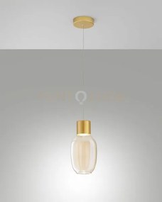 Lapo sospensione 1 luce cognac a led 3000k - 12w - 1300 lm dimmerab...