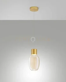 Lapo sospensione 1 luce cognac a led 3000k - 12w - 1300 lm dimmerab...