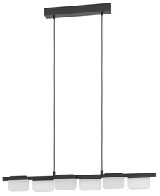 Lampadario Contemporaneo Ervidel Acciaio Nero 6 Luci Led 4,5W 2880Lm