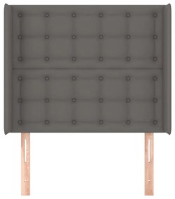 Testiera ad orecchio grigio 93x16x118/128 cm in similpelle