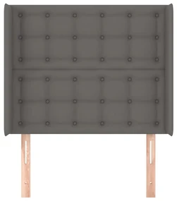 Testiera ad orecchio grigio 93x16x118/128 cm in similpelle