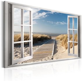 Quadro Window  View of the Beach  Colore Beige, Dimensioni e Misure 120x80