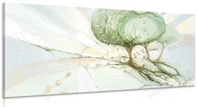 Stampa su tela – Alberi su campo autunnale