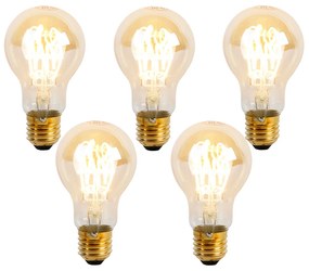 Set di 5 Lampadina spirale LED E27 dimmerabile A60 goldline 4W 270 lm 2200K