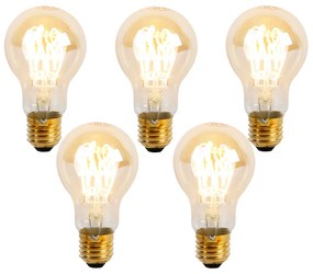 Set di 5 lampadine a spirale LED E27 dimmerabili A60 Goldline 4W 270 lm 2200K