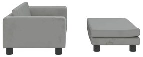 Lettino cani con estensione grigio chiaro 100x50x30 cm velluto