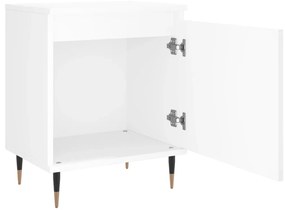 Comodini 2 pz Bianchi 40x30x50 cm in Legno Multistrato