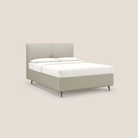 Greta letto contenitore dimensioni SLIM con testata trapuntata in ecopelle impermeabile T04 tortora