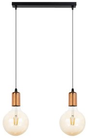 Lampadario a sospensione con filo MIROS 2xE27/60W/230V nero/rame