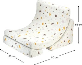 Poltrona per bambini bianca con rivestimento in bouclé e ciniglia Terrazzo Moon – Wigiwama