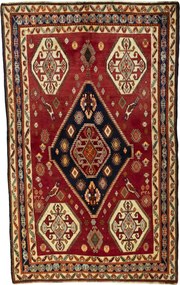 Shiraz Tappeto 250x150 Rosso (Iran) Annodato A Mano