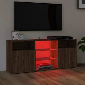 Mobile porta tv con luci led rovere marrone 120x30x50 cm