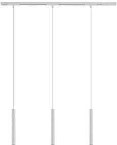 Sistema di illuminazione a binario moderno con 3 luci a sospensione bianche monofase - Slimline Keno