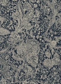 Mindthegap Carta da parati Sarkozi Embroidery - Indigo/ Beige
