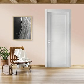 Porta interna a battente Nilo in MDF colore bianco, L 80 x H 210 cm, apertura reversibile