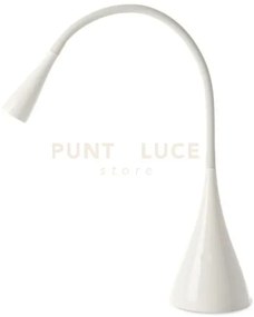 Lampada da tavolo in plastica bianco lucido snake led 4w 3000k 300l...