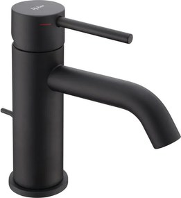 Rubinetto per lavabo a canna bassa getto laminare cristallino TAYRONA verniciato opaco HUBER H 16.4 cm