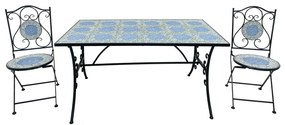 Tavolo in ferro 140x80 cm maiolica azzurra