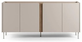 Cassettiera effetto rovere in colore crema-naturale 180x82x40 cm Lucile - Marckeric