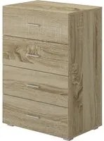 Cassettiera 4 Cassetti 60x41x87 cm in Legno Rovere