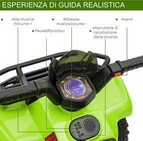 Mini Quad Elettrico per Bambini 6V Verde...
