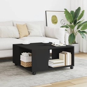 Tavolino Da Salotto Nero 80x80x40 Cm İn Legno Multistrato /