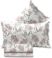 Completo letto matrimoniale fiori Mara rosa SmartDecoHome