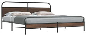 Giroletto Senza Materaso İn Metallo Rovere Marrone 193x203 Cm /