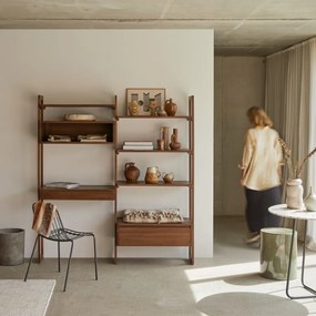 Tikamoon - Libreria in legno di teak massello riciclato 165x180 Wall