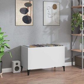 Mobile porta dischi bianco 74,5x38x48 cm in legno multistrato