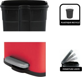 Cestino per la spazzatura rosso in acciaio con pedale 5 l Akira – Spirella