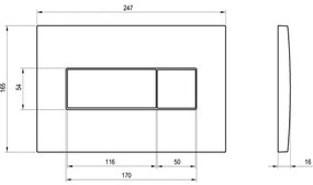 Ravak X01457 - Pulsante di scarico UNI 24,7x16,5 cm bianco