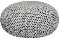 LABEL51 Pouf a Maglia in Cotone L Grigio Chiaro 432808