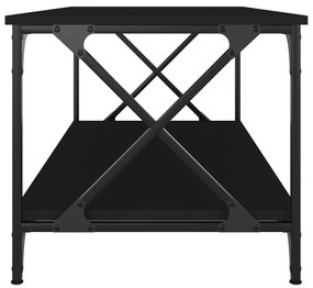 Tavolino da salotto nero 100x50x45 cm legno multistrato e ferro