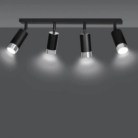 Lampada da Soffitto in Acciaio HIRO 4 Nero Cromo/Oro 4xGU10 Colore del corpo Nero e Cromo