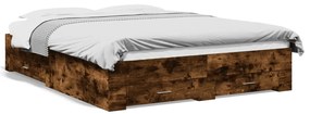 Giroletto Con Cassetti Rovere Fumo 160x200 Cm Legno Multistrato /