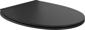 Mexen Egg sedile copriwc a chiusura rallentata slim, duroplast, nero opaco - 39243085