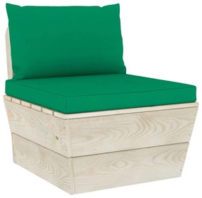 Set divani da giardino su pallet 6 pz con cuscini legno abete