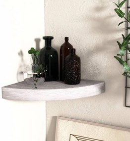Mensola Angolare Grigio Cemento 35x35x3,8 Cm İn Mdf /