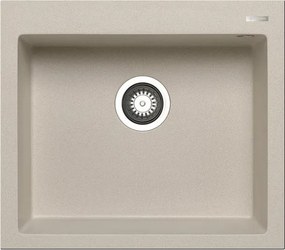 Lavello integrato 1 vasca in granito beige PYRAMIS Voyager L 50 x L 57 cm