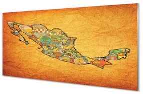 Quadro acrilico Mappa colorata 100x50 cm