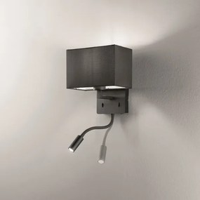 Applique in metallo 21 cm Nero con paralume e spot a LED orientabile SHADOW