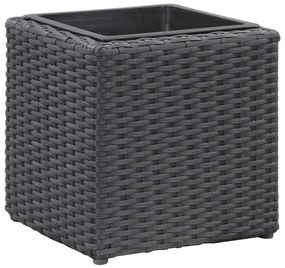 Letti Rialzati da Giardino 3 pz in Polyrattan Nero