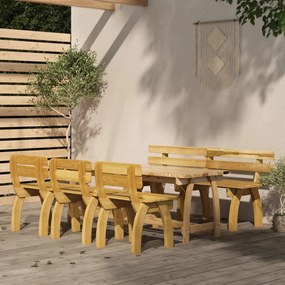 Set da pranzo da giardino 5 pz in legno di pino impregnato