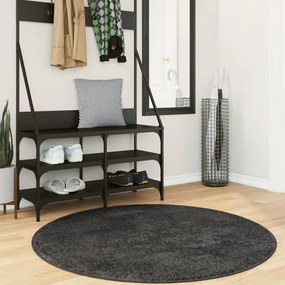 Tappeto Shaggy Pamplona A Pelo Lungo Moderno Antracite Ø 160 Cm /