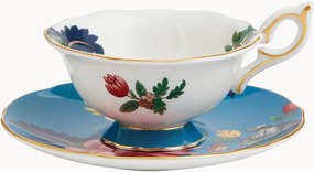 Tazza e piattino in Fine Bone China Wonderlust Sapphire Garden