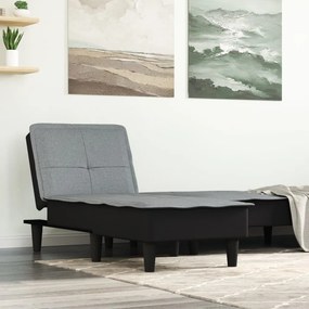 Chaise longue in tessuto grigio chiaro