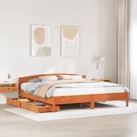 Letto senza Materasso Marrone Cera 180x200 cm in Legno di Pino 3301820