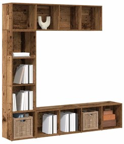 Librerie 3 Pz Legno Antico İn Legno Multistrato /