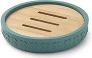 Gedy Thea Portasapone Verde/Naturale In Resina E Bambu
